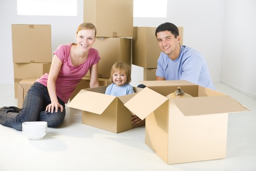 Flat removals team planning a move in West Hampstead near local apartment buildings