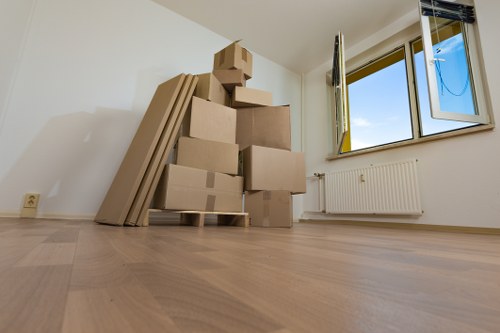 Moving boxes and household items from a flat in West Hampstead