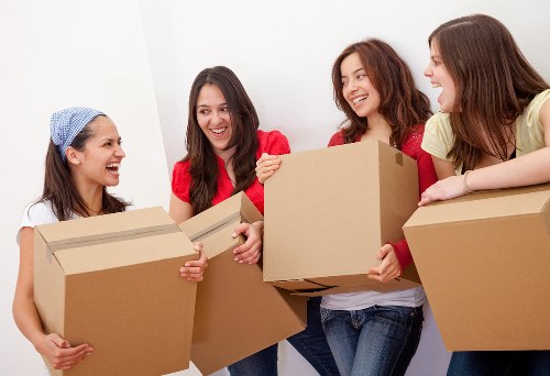 Van removal team handling items safely during a move