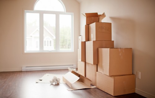Moving van loading household belongings for a residential relocation