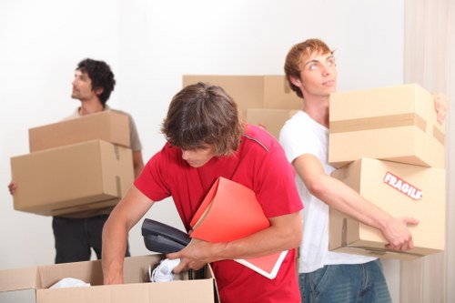 Moving truck near West Hampstead residential and commercial properties